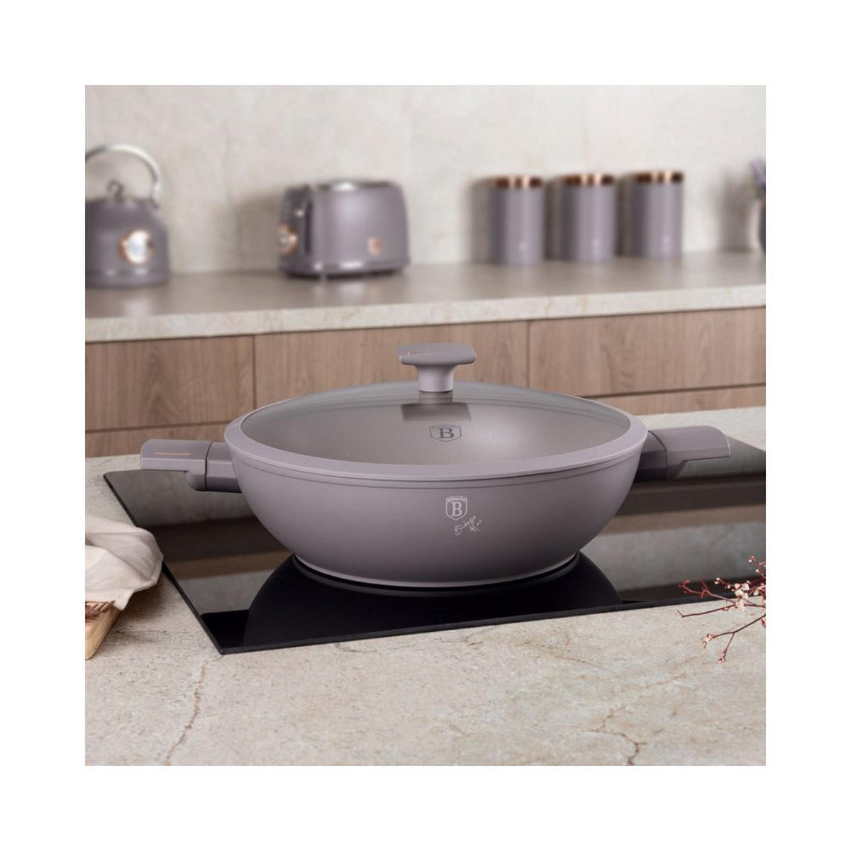 WOK mit Deckel 30cm Bh-8095 55832 - Grau, Metall (30cm) - Berlinger Haus