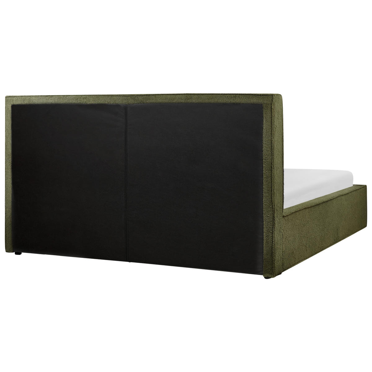 BETT mit Stauraum 180/200 cm Dunkelgrün Moissac - Dunkelgrün/Schwarz, Textil (180/200cm) - Beliani