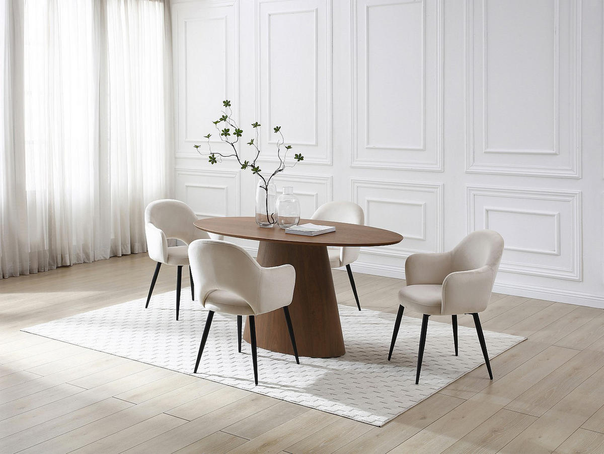 TISCH ohne Ausziehfunktion - 6 -Sitzer - MDF - naturfarben dunkel - ANTELADA - Braun, Holz (90/160/76.5cm) - Vente-Unique