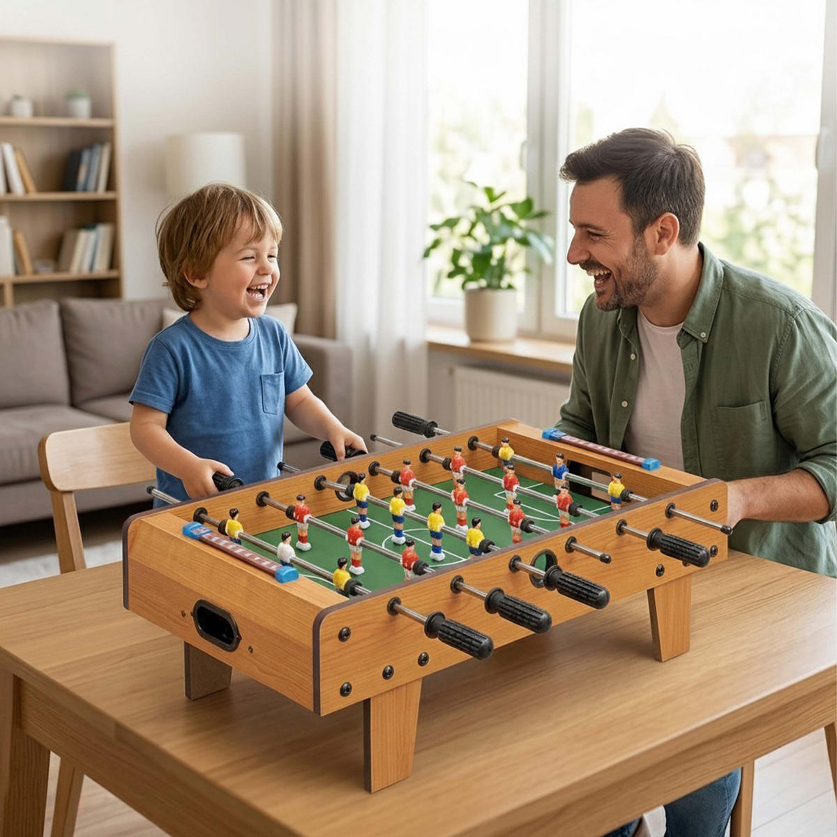 TISCHKICKER Braun Grün MDF - Hellbraun, Holzwerkstoff/Kunststoff (69/60cm) - Relaxdays