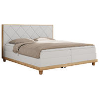 BOXBETT CAICOS 180/200 - Weiß Kunstleder - H4 - Weiß, Holz/Textil (180/200cm) - MKS