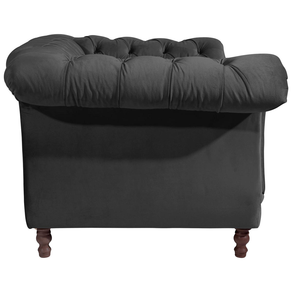 CHESTERFIELD Sessel Kaylin Samtvelours schwarz - Schwarz, Kunststoff (100/80/167cm) - 58aufmkessel