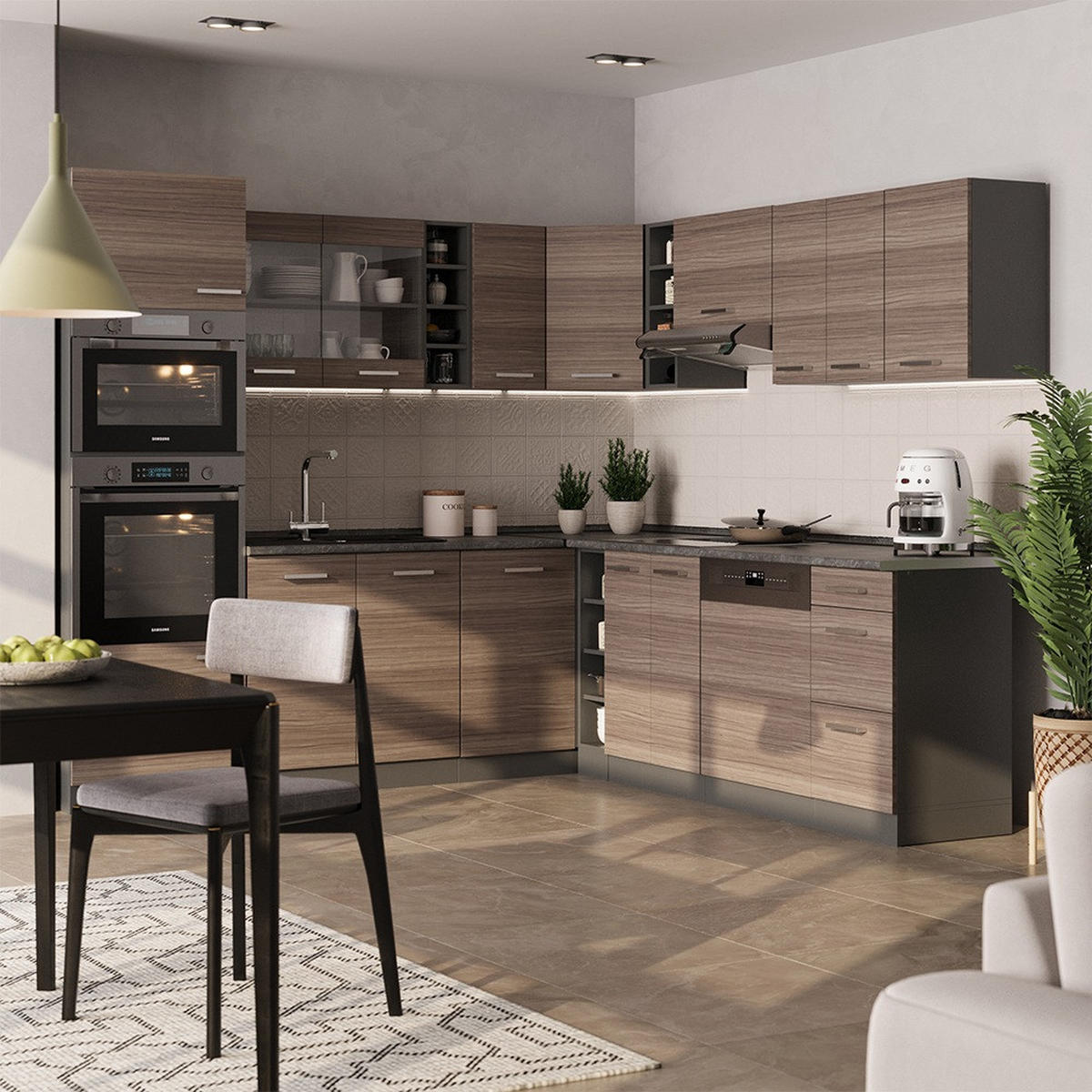 Anthrazit/Grau, Holzwerkstoff (247/81.6/60cm) - Vicco