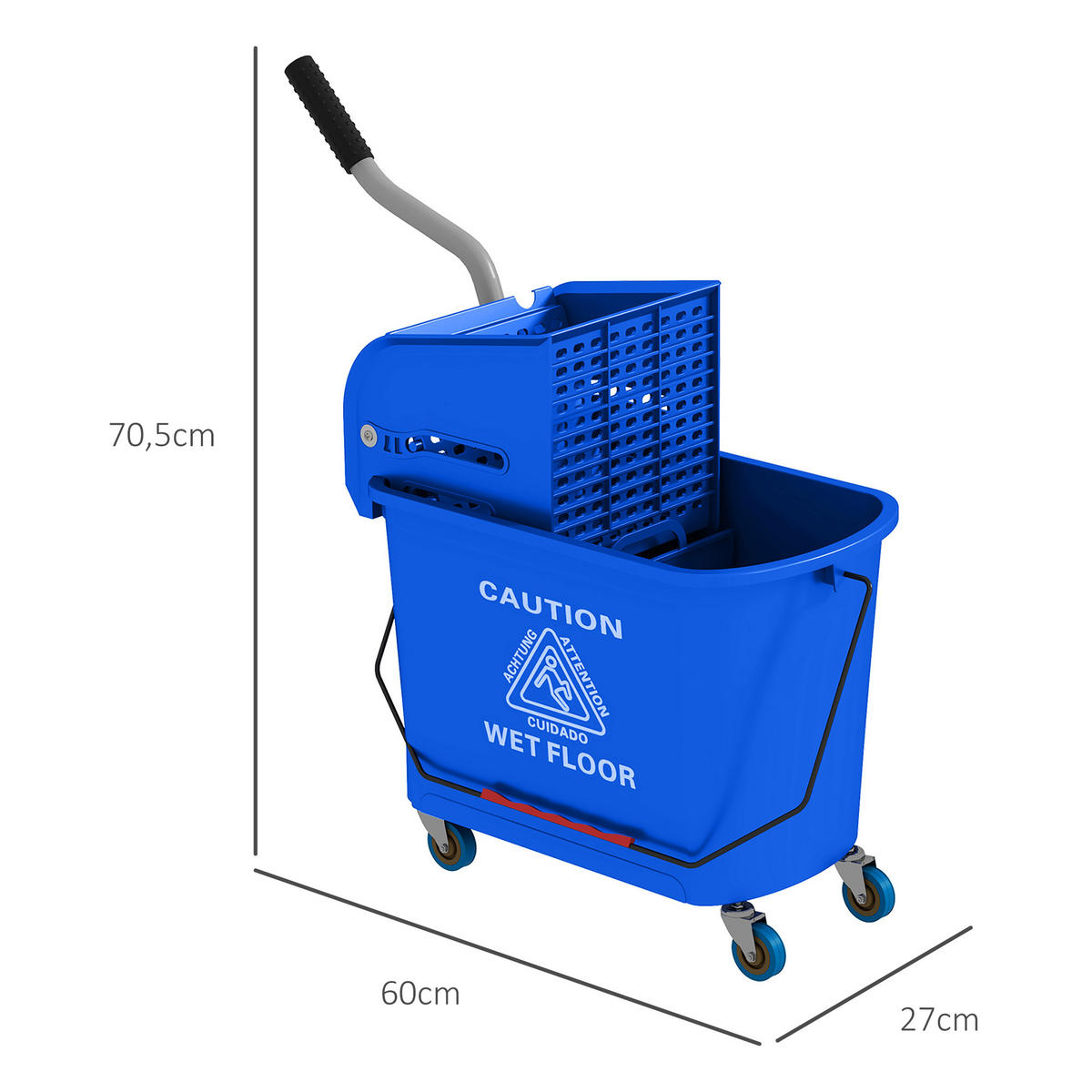 PUTZWAGEN Kunststoff Blau - Blau, Kunststoff (27/70.5/60cm) - HOMCOM