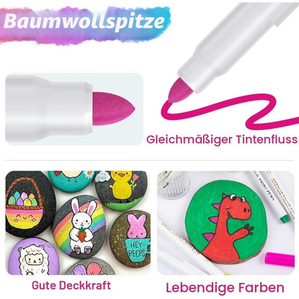 ACRYLSTIFTE Set 25 Farben für Steine, Glas, Holz - Multicolor, Kunststoff (1.4/1.4/14.4cm)