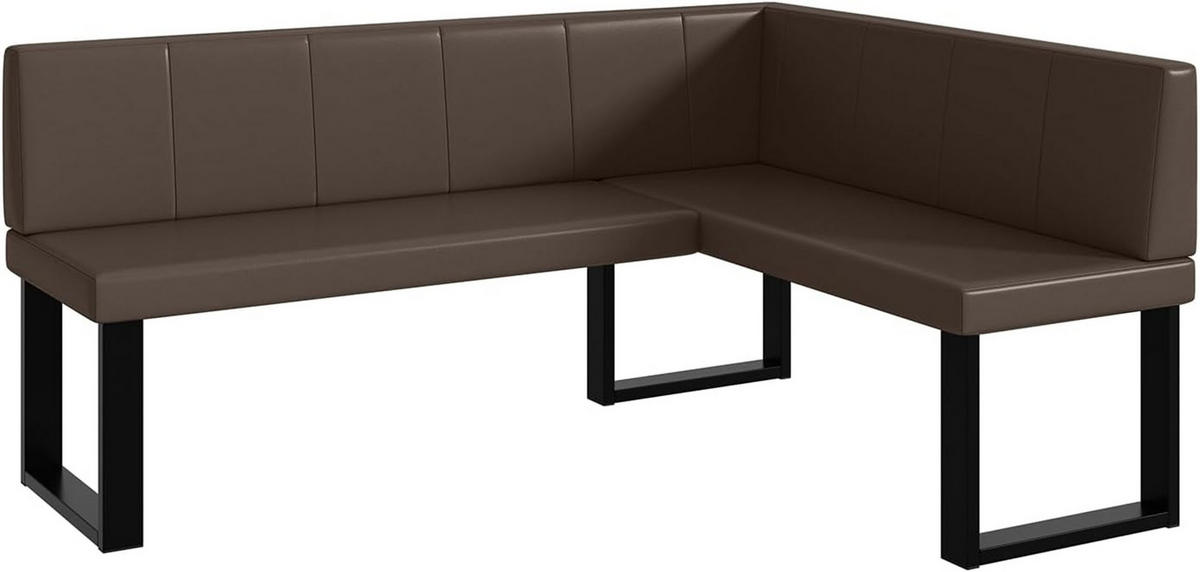 ECKBANK PETER_U - Braun, Leder (128/168cm) - Meblini