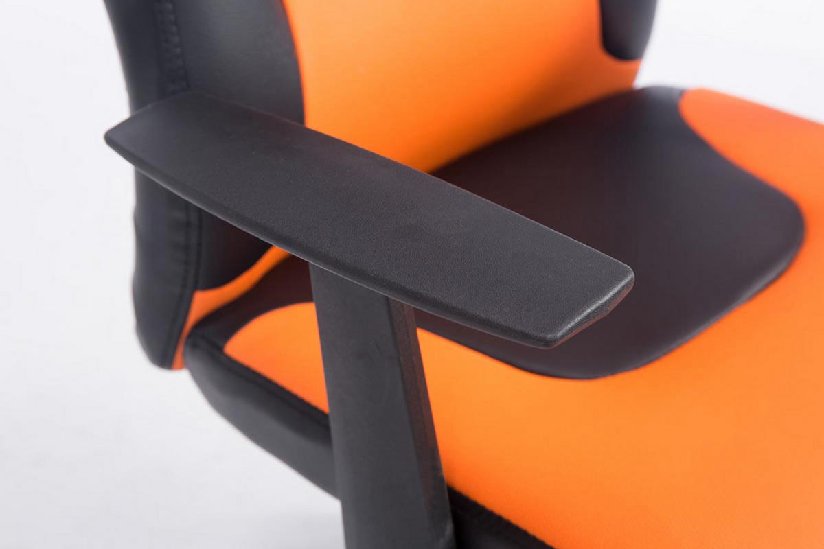 BÜROSTUHL Funny, Kunstleder Schwarz/Orange - Orange, Kunststoff/Textil (56/93/59cm) - TPFLiving