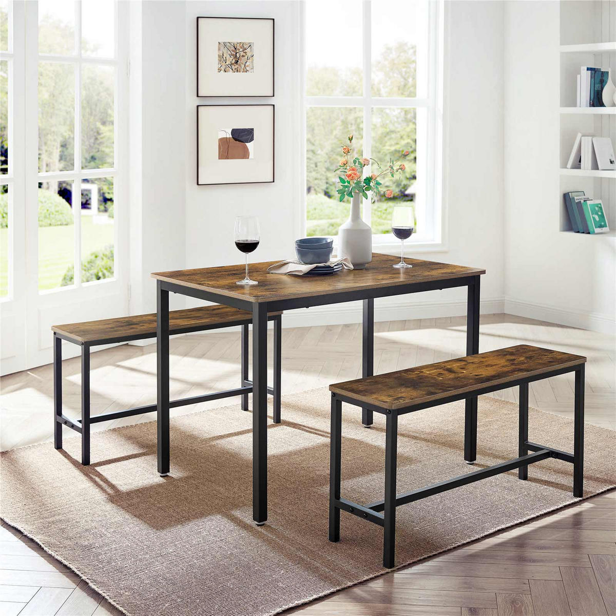 KÜCHENTISCH-SET ROME - Braun, Metall (110/70/75cm) - Hansiro