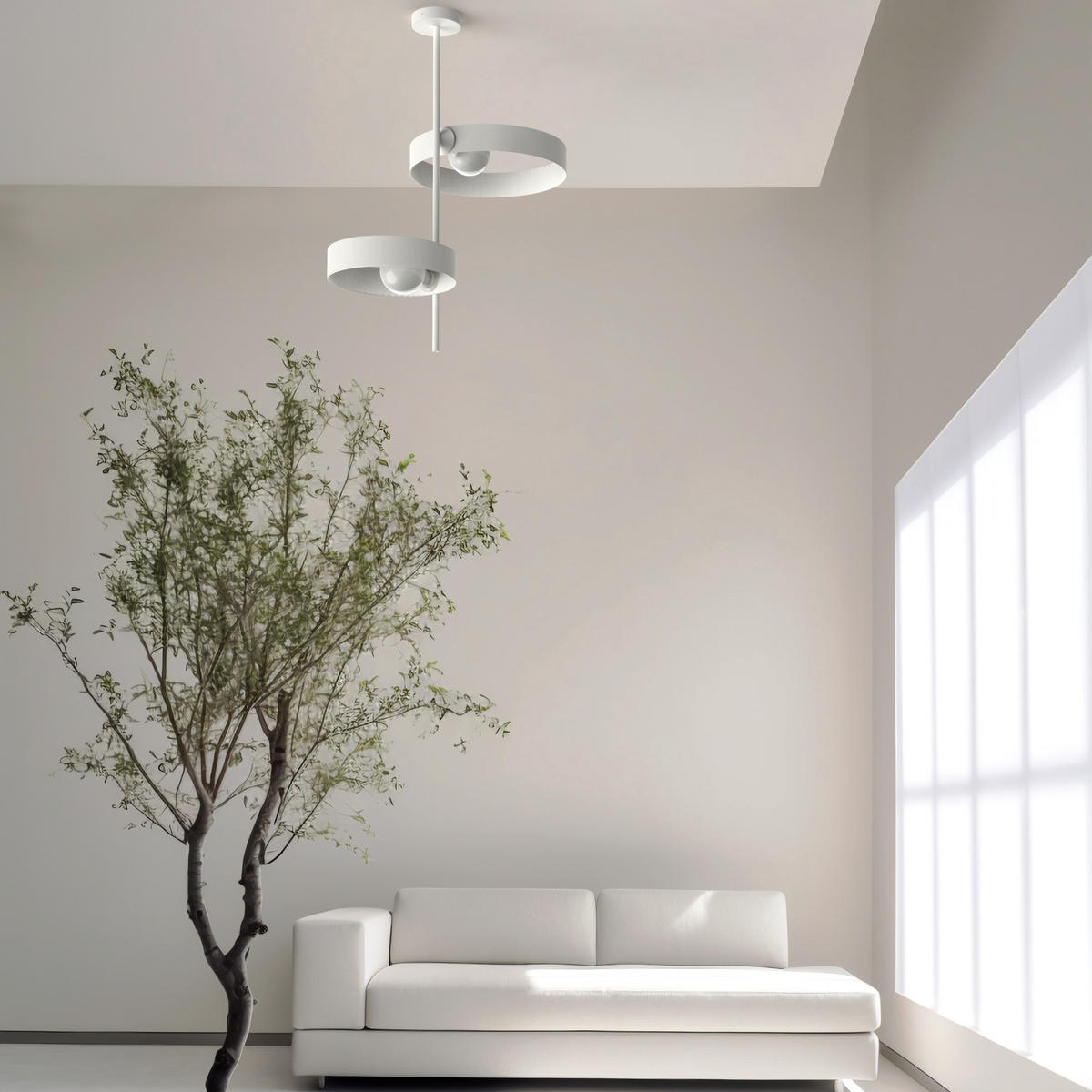 DECKENLEUCHTE - Weiß, Metall (40/70/80cm) - Lumicom