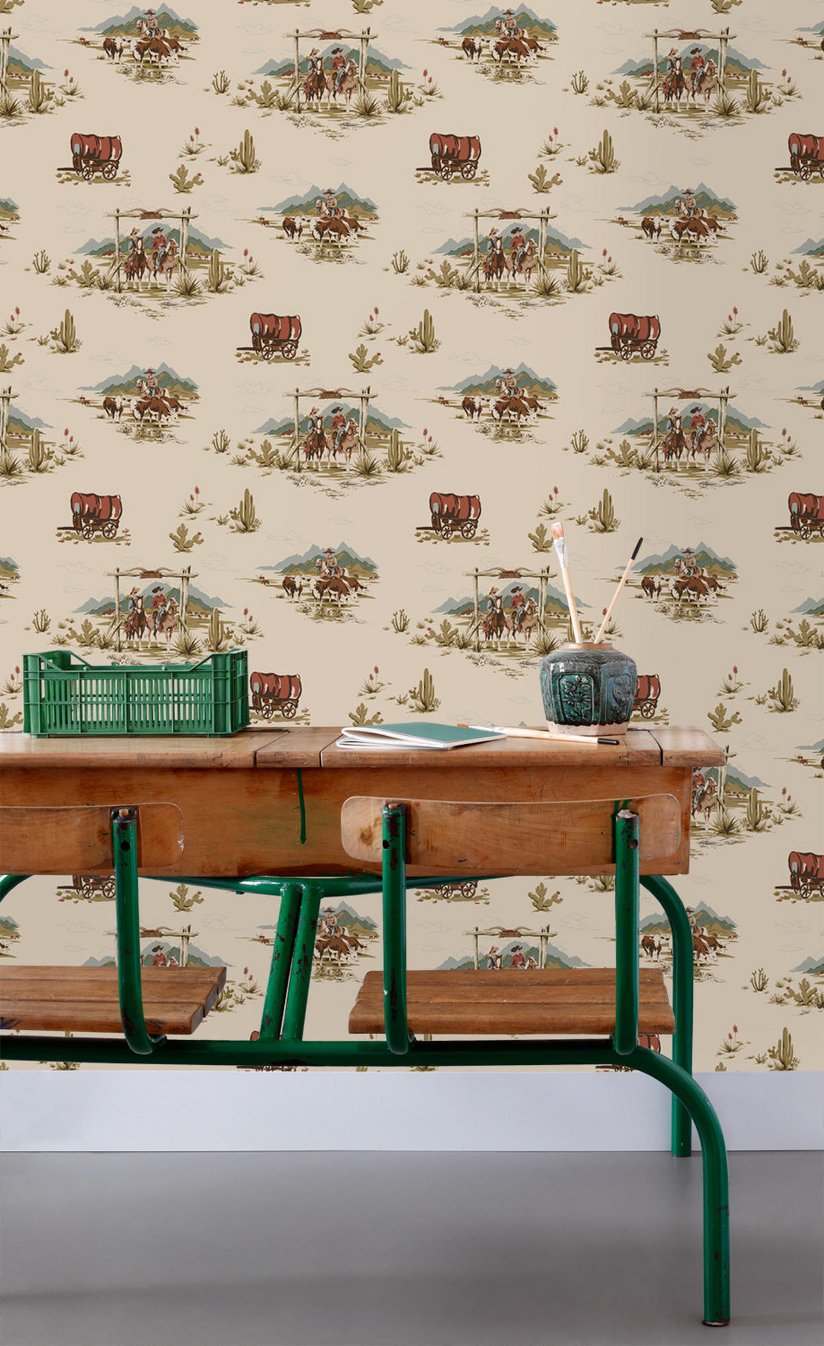 TAPETE Cowboys 50 x 900 cm - Beige, Papier (50/0.1cm) - ESTAhome