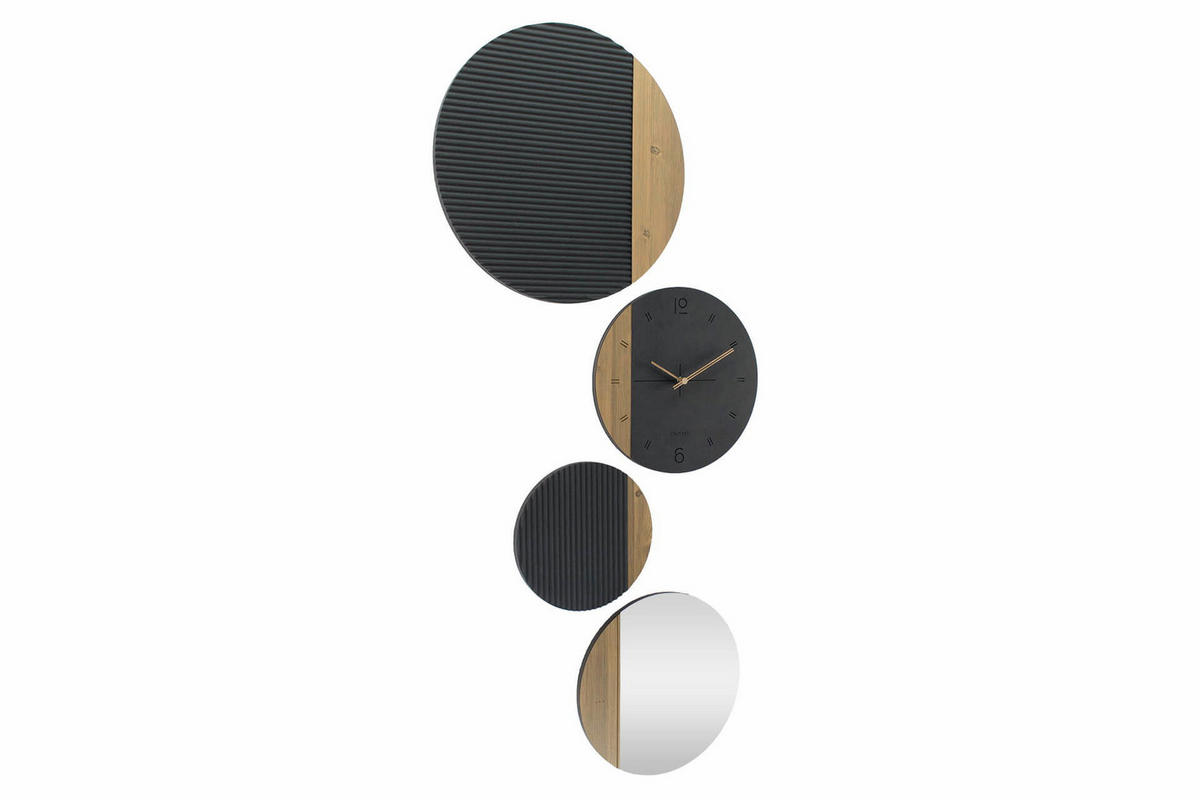 WANDUHR Design Schwarz 55/134 cm - Schwarz, Glas/Holzwerkstoff (54.7/133.9/1cm) - ONZENO