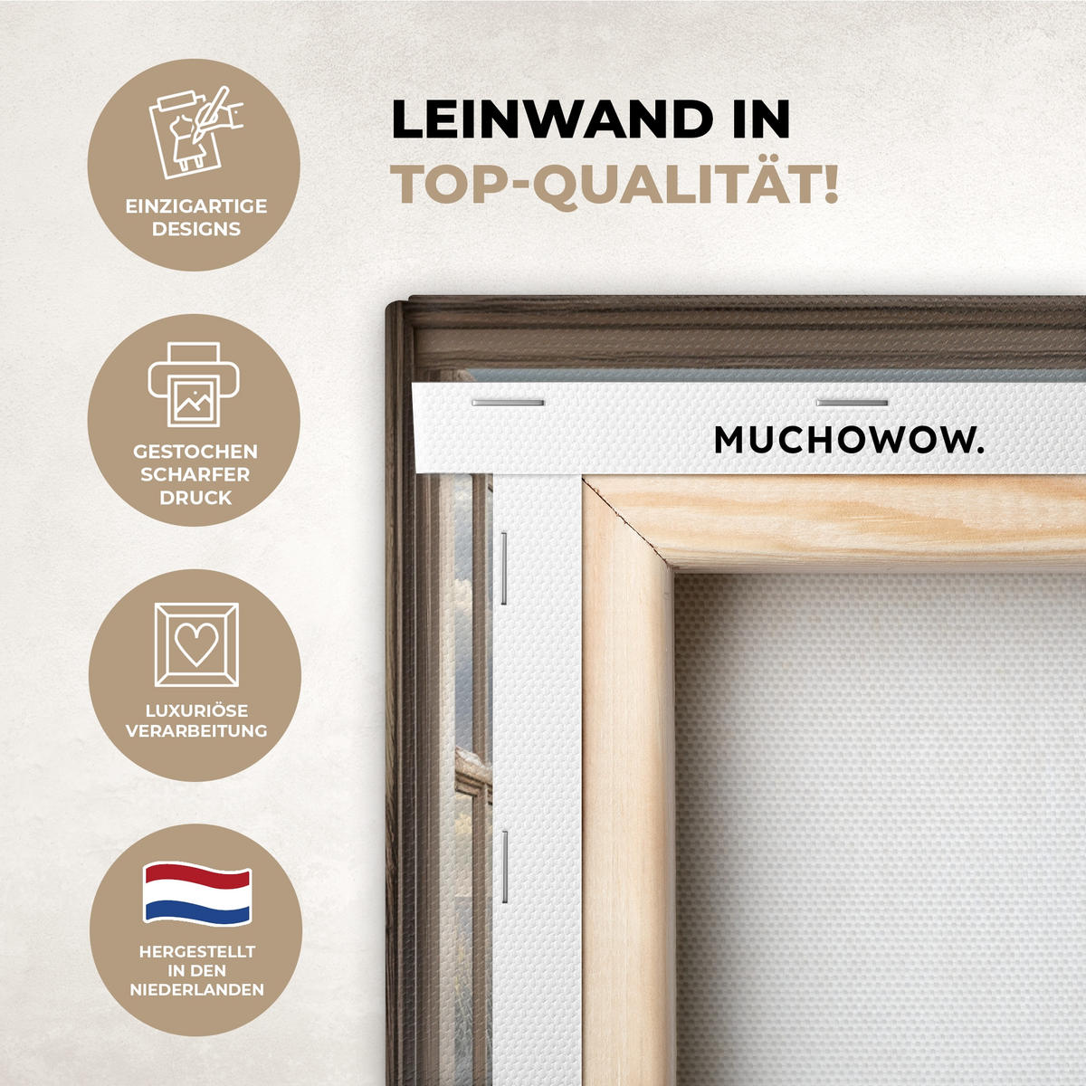 LEINWANDBILD Ausblick - Strand - Dünen - Meer - Natur 20x30 cm - Sandfarben, Textil (20/30cm) - MuchoWow