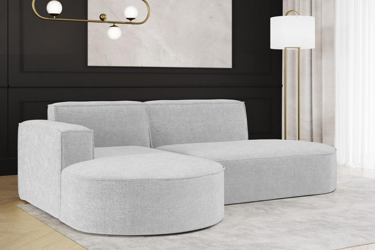 ECKSOFA L Form MODENA STUDIO Stoff Nordic Grau Links - Grau, Holz (165/236cm) - Kaiser Möbel