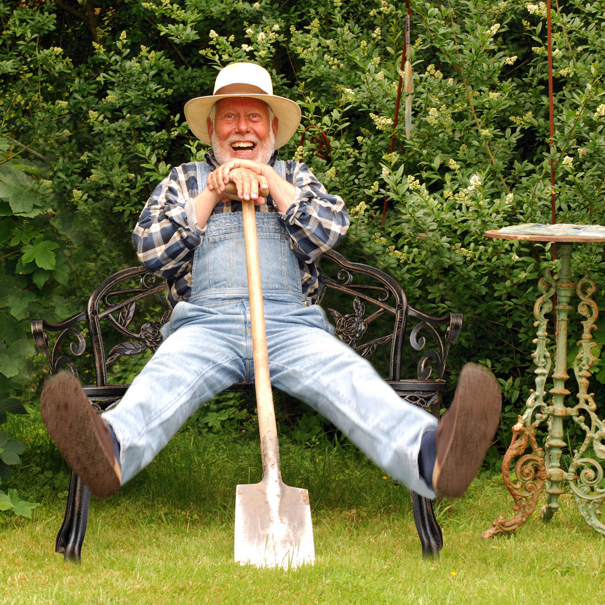 GARTENBANK - Braun, Metall (99/78/52cm) - Relaxdays