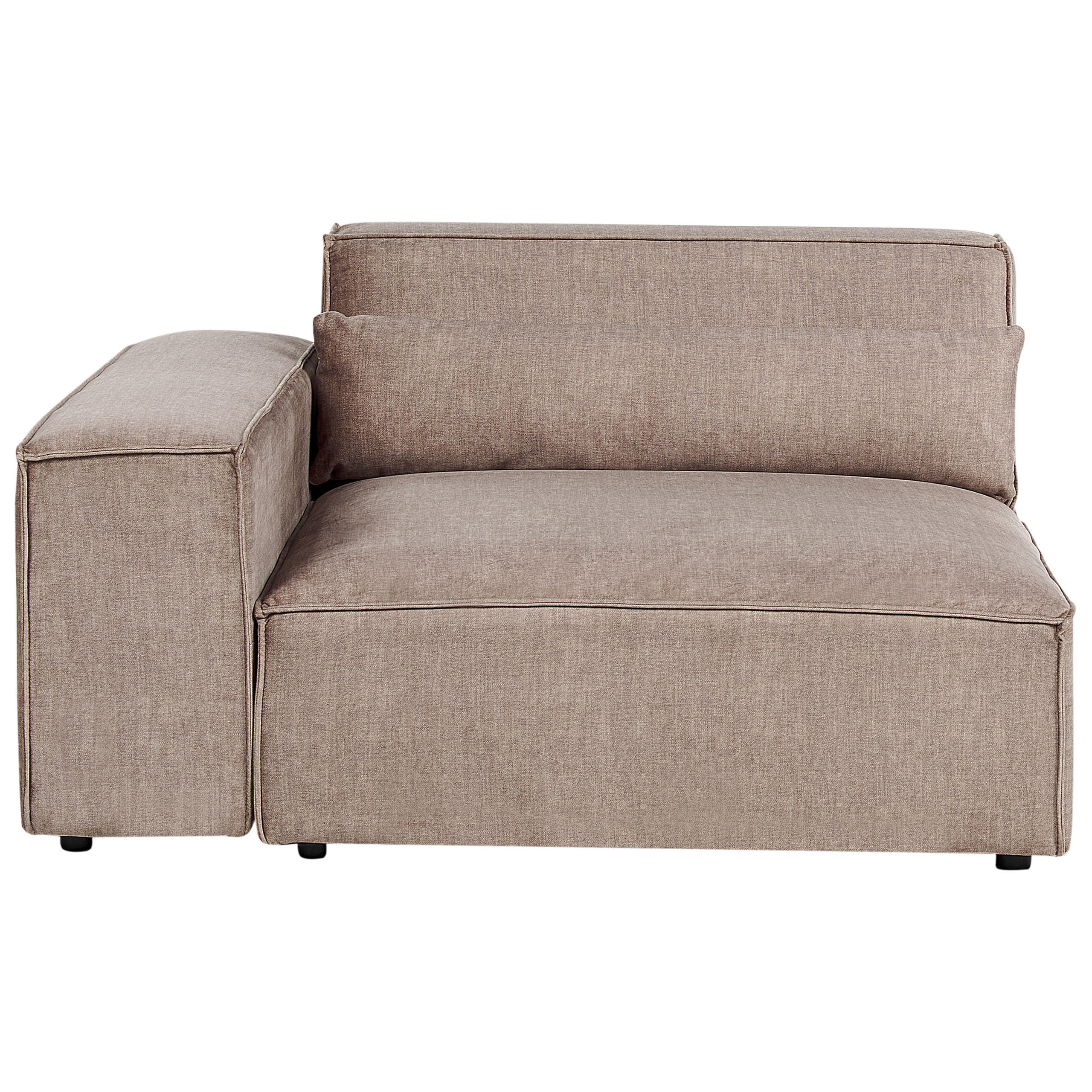ECKMODUL Stoff Hellbraun rechtsseitig Hellnar - Hellbraun/Braun, Textil (131/70/126cm) - Beliani