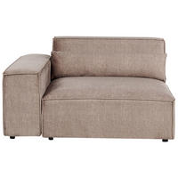 ECKMODUL Stoff Hellbraun rechtsseitig Hellnar - Hellbraun/Braun, Textil (131/70/126cm) - Beliani