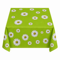 TISCHDECKE 110/110 cm Grün quadratisch Margeriten - Grün, Textil (110/110cm) - TiborTex