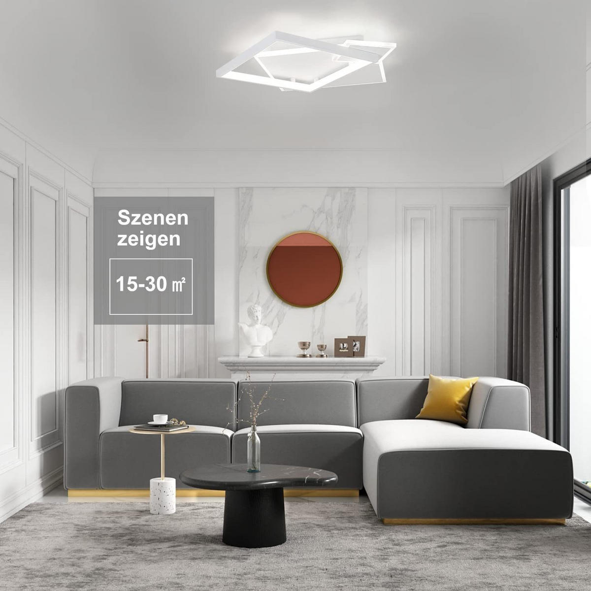 LED-DECKENLEUCHTE Maximi 46/46/8 cm - Weiß, Metall (46/46/8cm) - Nettlife