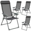GARTENSTUHL Maurine 4er Set, 73 x 59 x 110 cm, anthrazit - Anthrazit, Metall (59/110/73cm) - tectake
