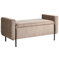 SITZBANK Beige Lewes - Beige/Schwarz, Textil (114/55/50cm) - Beliani