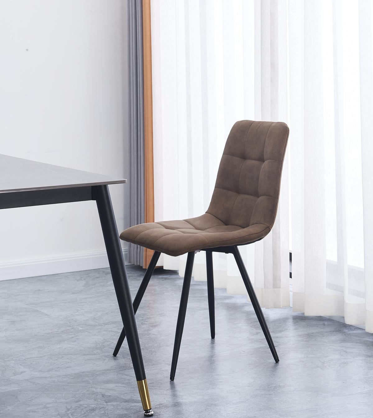 STUHL 2er-Set Stoff Braun - Braun, Textil (45/85/55cm) - Nordlys