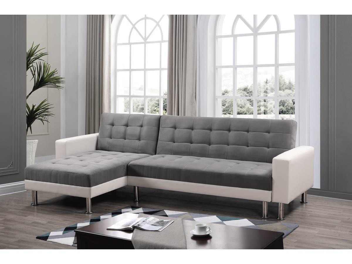 ECKSCHLAFSOFA Theo Grau/Weiß - Hellgrau, Textil (260/144cm) - Habitat Garten