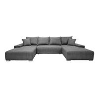 ECKSOFA Trawanga s funkcí spánku, Šedá - šedá, textil (348/188cm) - Fedve