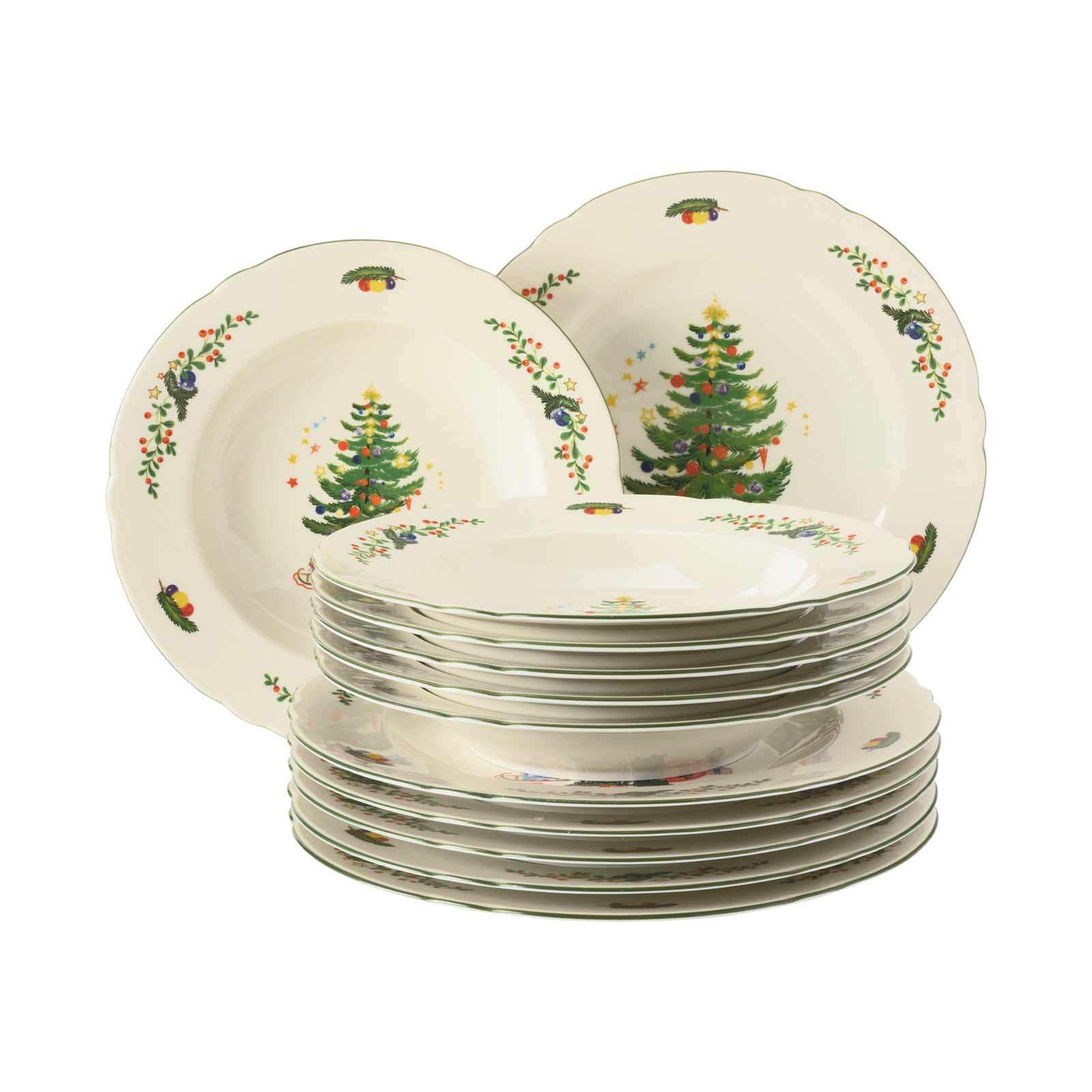 TAFELSERVICE Marieluise Weihnachten bunt 12er Set - Multicolor, Keramik (1/1/1cm) - Seltmann Weiden
