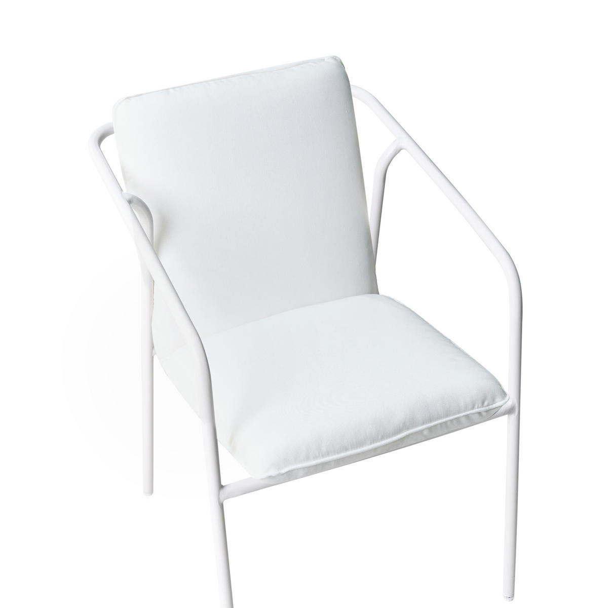 GARTENSTUHL 4er-Set Weiß Asciano - Weiß, Metall (55/86/61cm) - Beliani