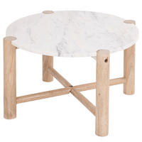 BEISTELLTISCH Marvelous - Braun/Weiß, Stein (59/59/35cm) - BUTLERS