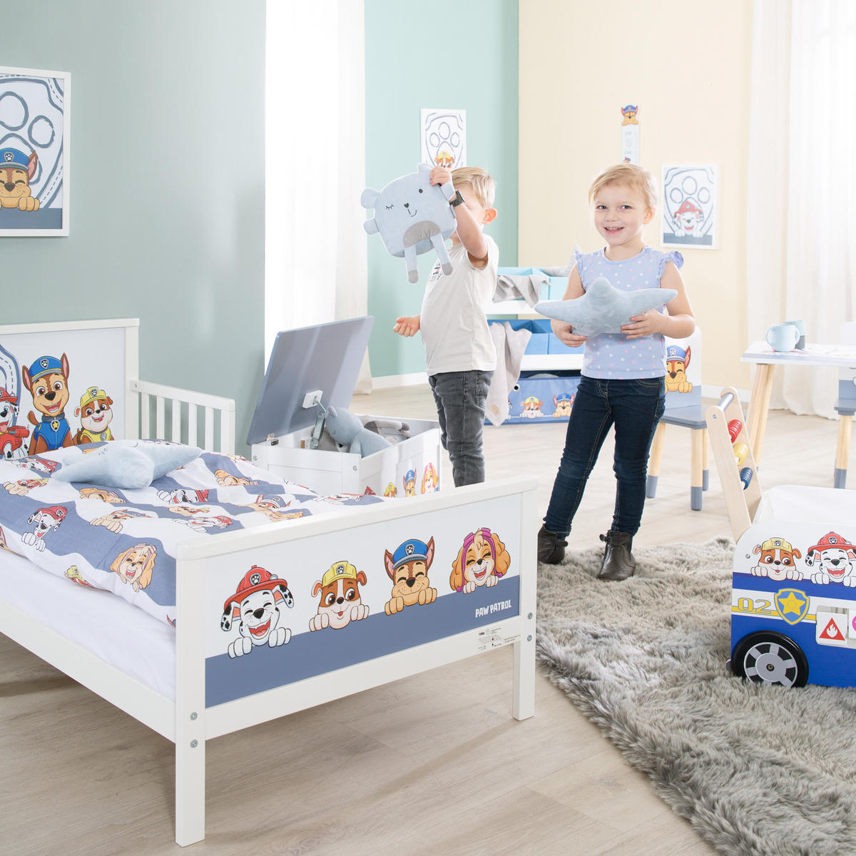 BABYBETTWÄSCHE Paw Patrol 100x135 cm - Weiß, Textil (100/135cm) - Roba