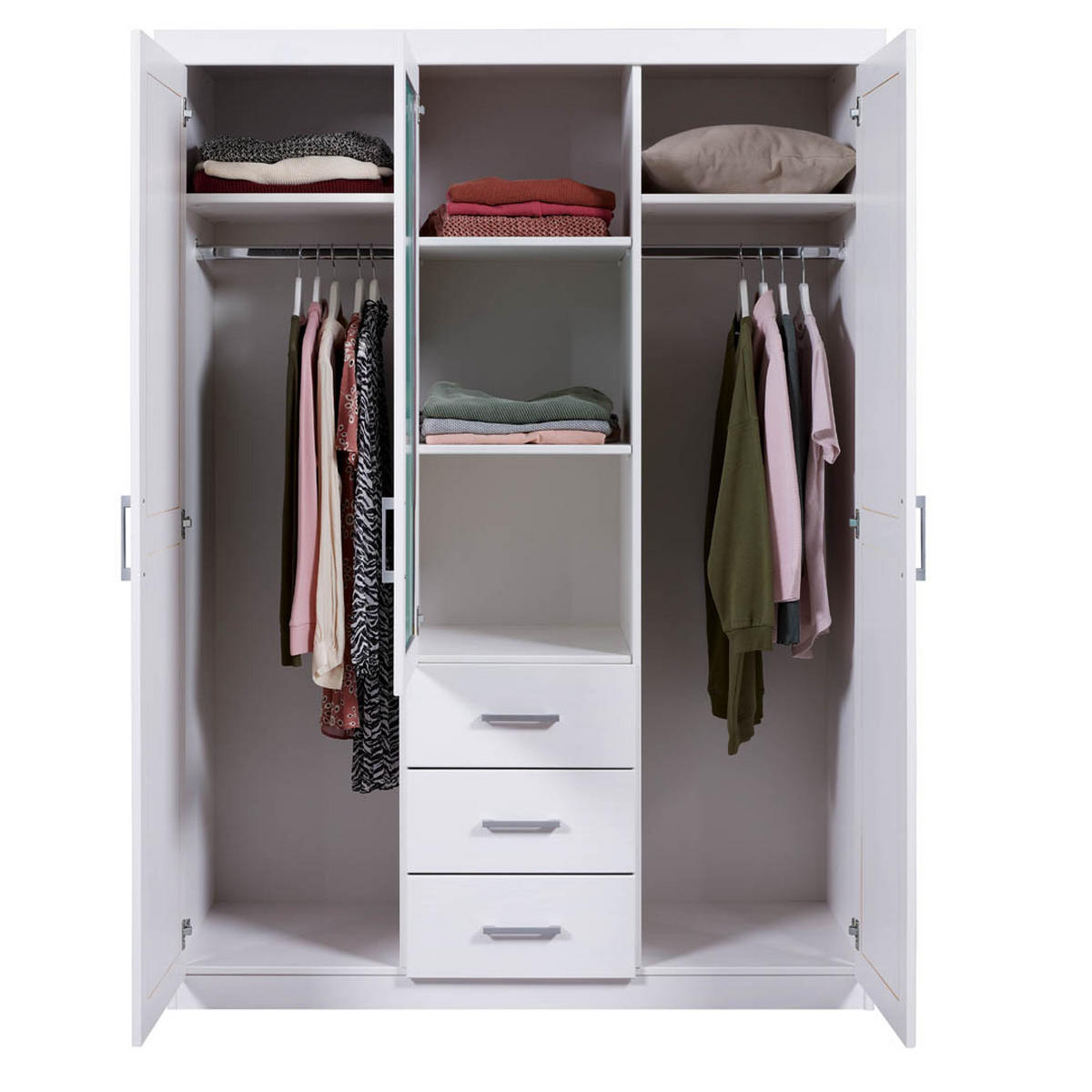 KLEIDERSCHRANK weiß - Weiß, Holzwerkstoff (140/190/55cm) - ebuy24