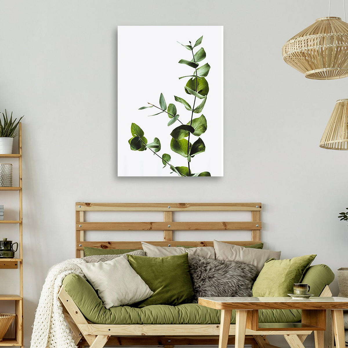 KUNSTDRUCK Grün 40/60 cm - Grün, Textil (40/60cm) - KUNSTLOFT