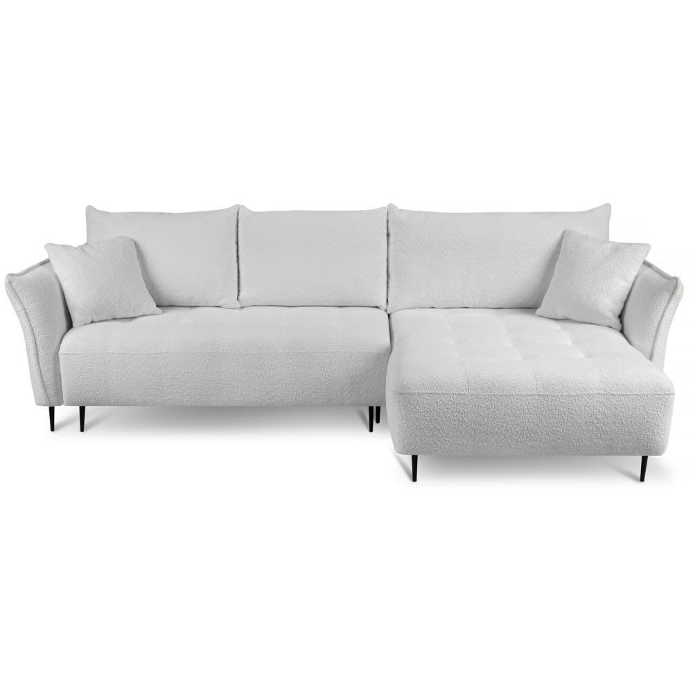 ECKSCHLAFSOFA Bari rechts hellgrau - Hellgrau/Schwarz, Textil (276/158cm) - Beautysofa