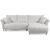 ECKSCHLAFSOFA Bari rechts hellgrau - Hellgrau/Schwarz, Textil (276/158cm) - Beautysofa