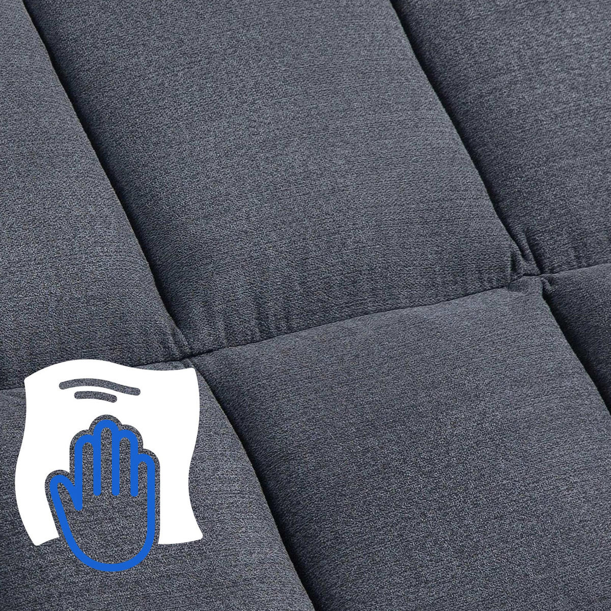 LOUNGESESSEL Poznan Stoff Dunkelgrau Sessel Lounger - Dunkelgrau, Textil (84/104/95cm) - DELUKE