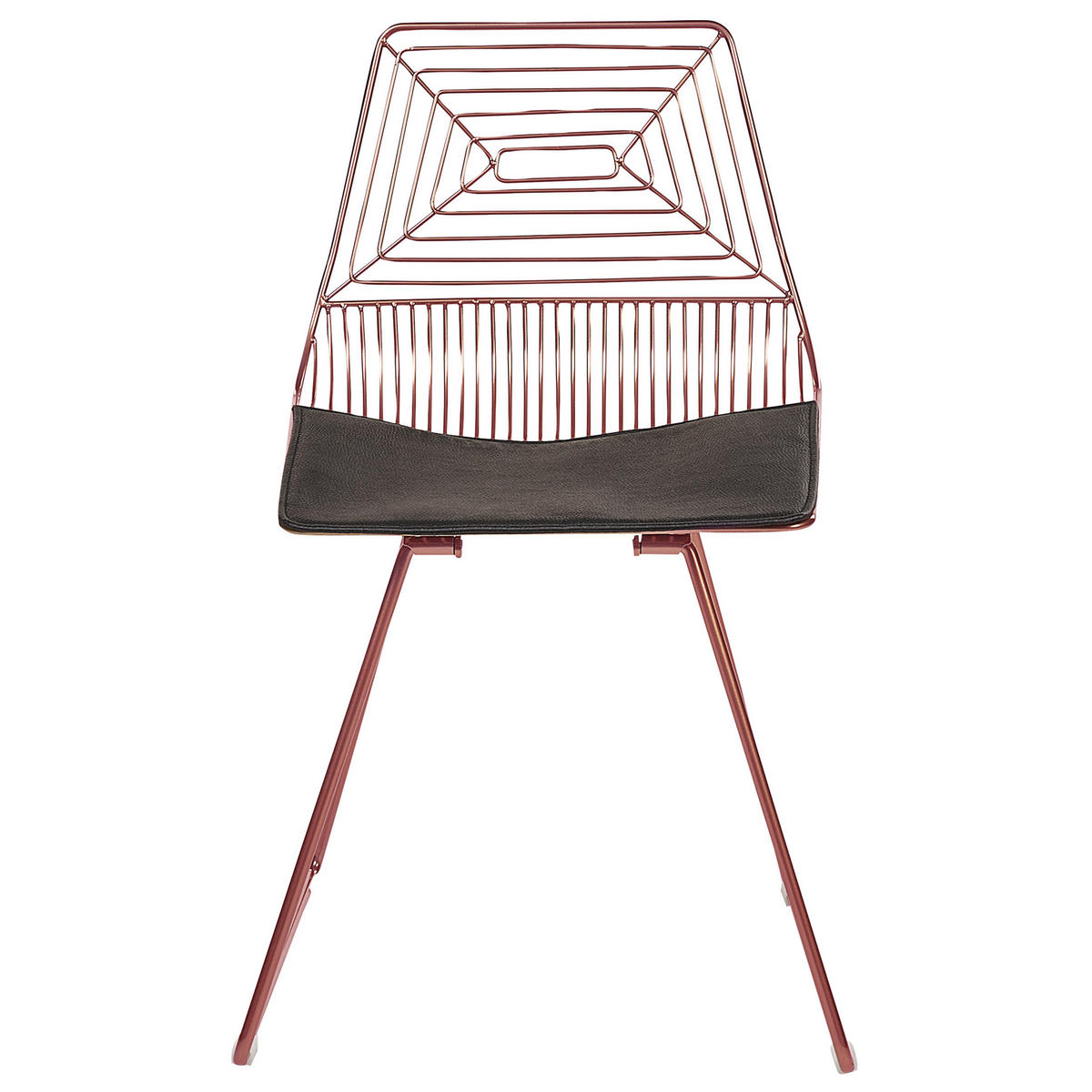 ESSZIMMERSTUHL 2er-Set Metall Roségold Beatty - Roségold, Textil/Metall (51/79/48cm) - Beliani