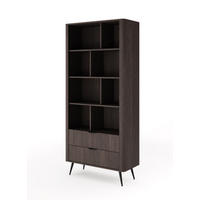 BÜCHERREGAL Arvis Eiche Dunin - Eichefarben/Schwarz, Holzwerkstoff (88/194/38cm) - Bettso