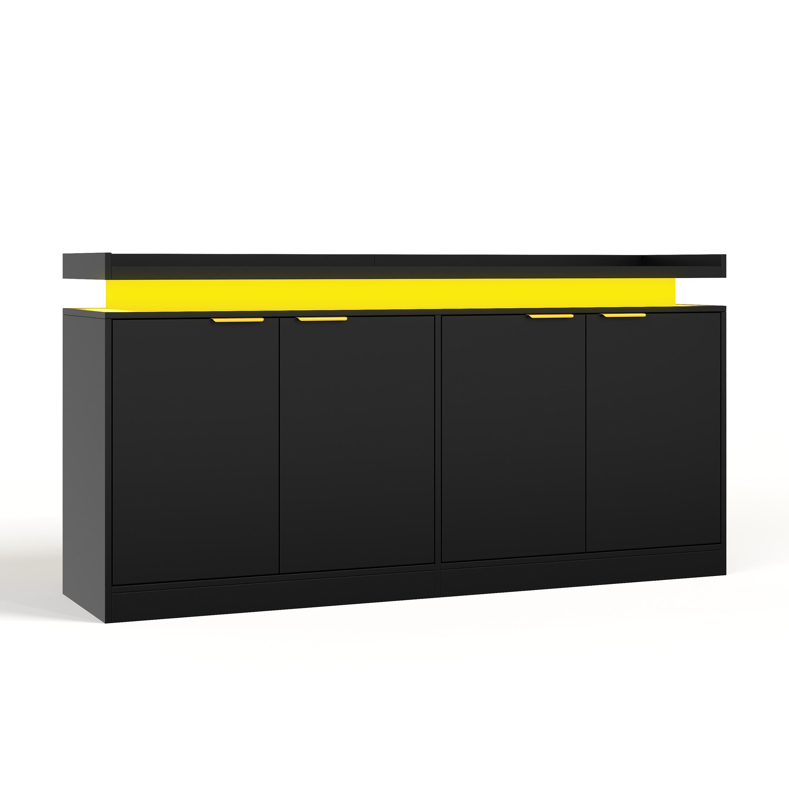 ComfortXL Sideboard Schwarz 160x83x39 cm