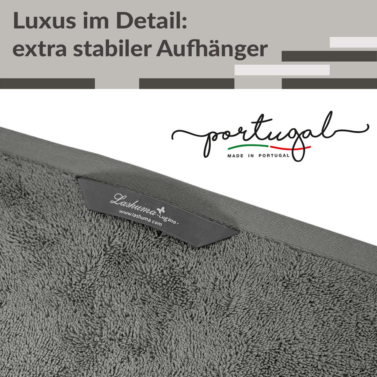 DUSCHTUCH Lugano Dunkelgrau 2er 70x140 cm - Dunkelgrau, Textil (70/140cm) - Lashuma