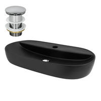 WASCHBECKEN - Schwarz, Keramik (40/12/80cm) - ML-DESIGN