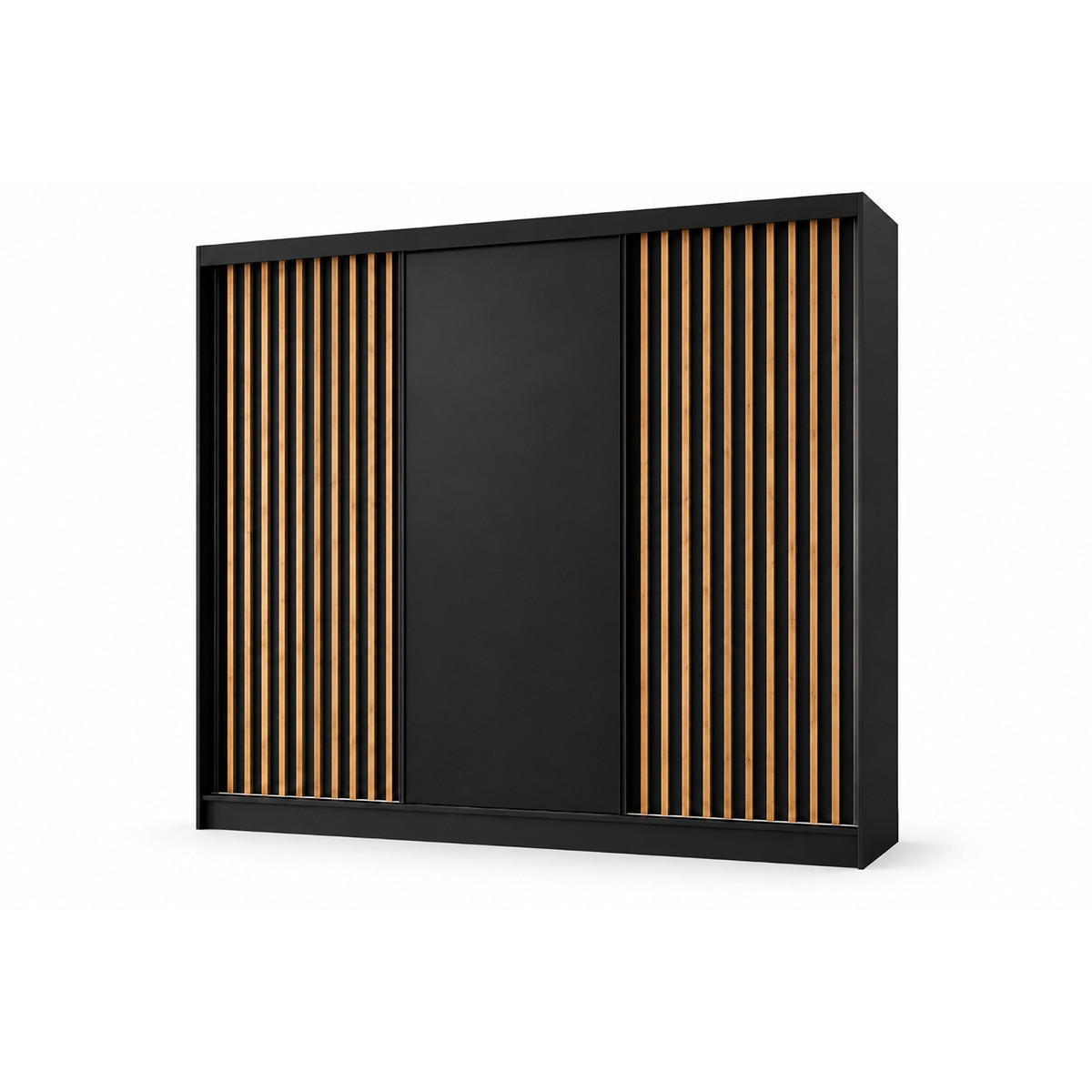 KS Home Concept Kleiderschrank Schwarz 240x216x61 cm