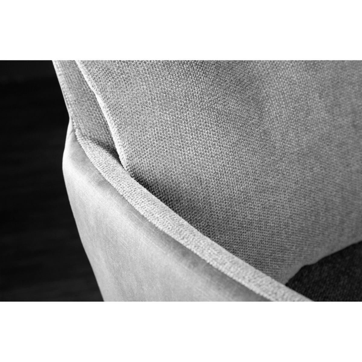 ARMLEHNSTUHL BIG GEORGE Samt, Strukturstoff Grau - Hellgrau, Textil (58/90/68cm) - riess-ambiente