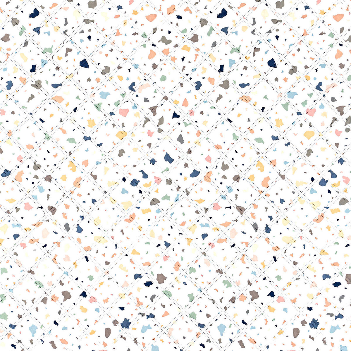 PICKNICKDECKE wasserabweisend 200x200 cm Boho & Terrazzo Design - Terrazzo Bunt - Ecru, Textil (200/200cm) - Blumtal