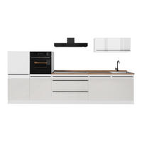KUCHYŇSKÝ KOUT R-Line, Bílá vysoký lesk/Bílá, 340 cm pracovná doska Dub Goldkraft - bílá/vysoce lesklá bílá, kompozitní dřevo (340/143/60cm) - Vicco