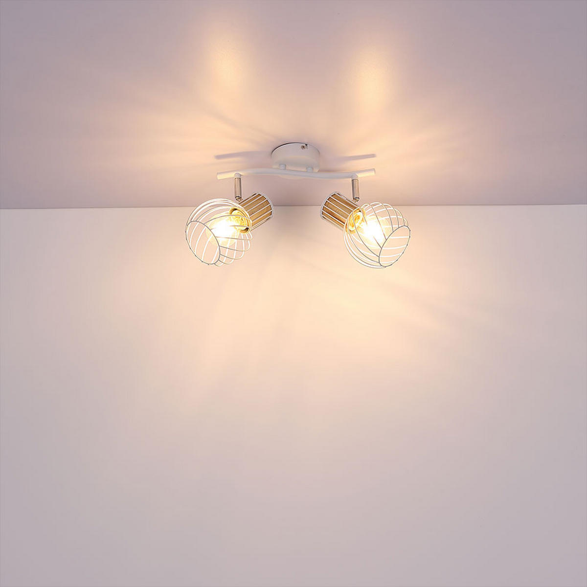 LED DECKENLEUCHTE LUISE Metall Weiß - Weiß, Metall (29.6/23/18.5cm) - Globo Lighting