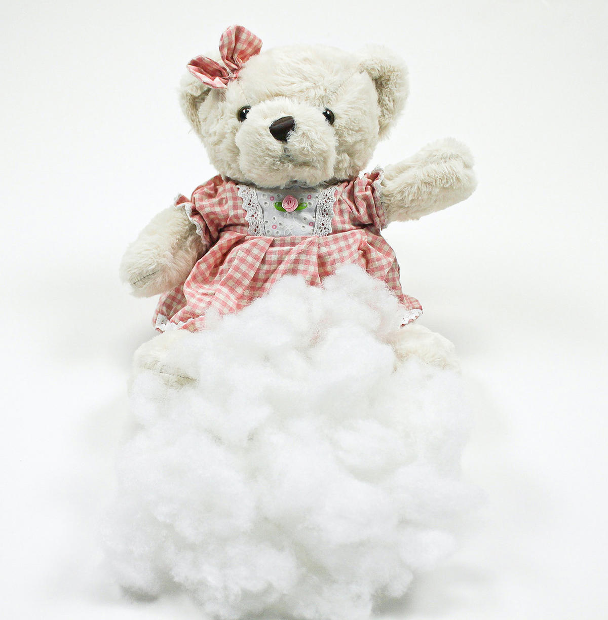 FÜLLWATTE waschbar 0,5 kg Faserbällchen Bastelwatte Polyester - Weiß, Kunststoff (1/1cm) - TiborTex