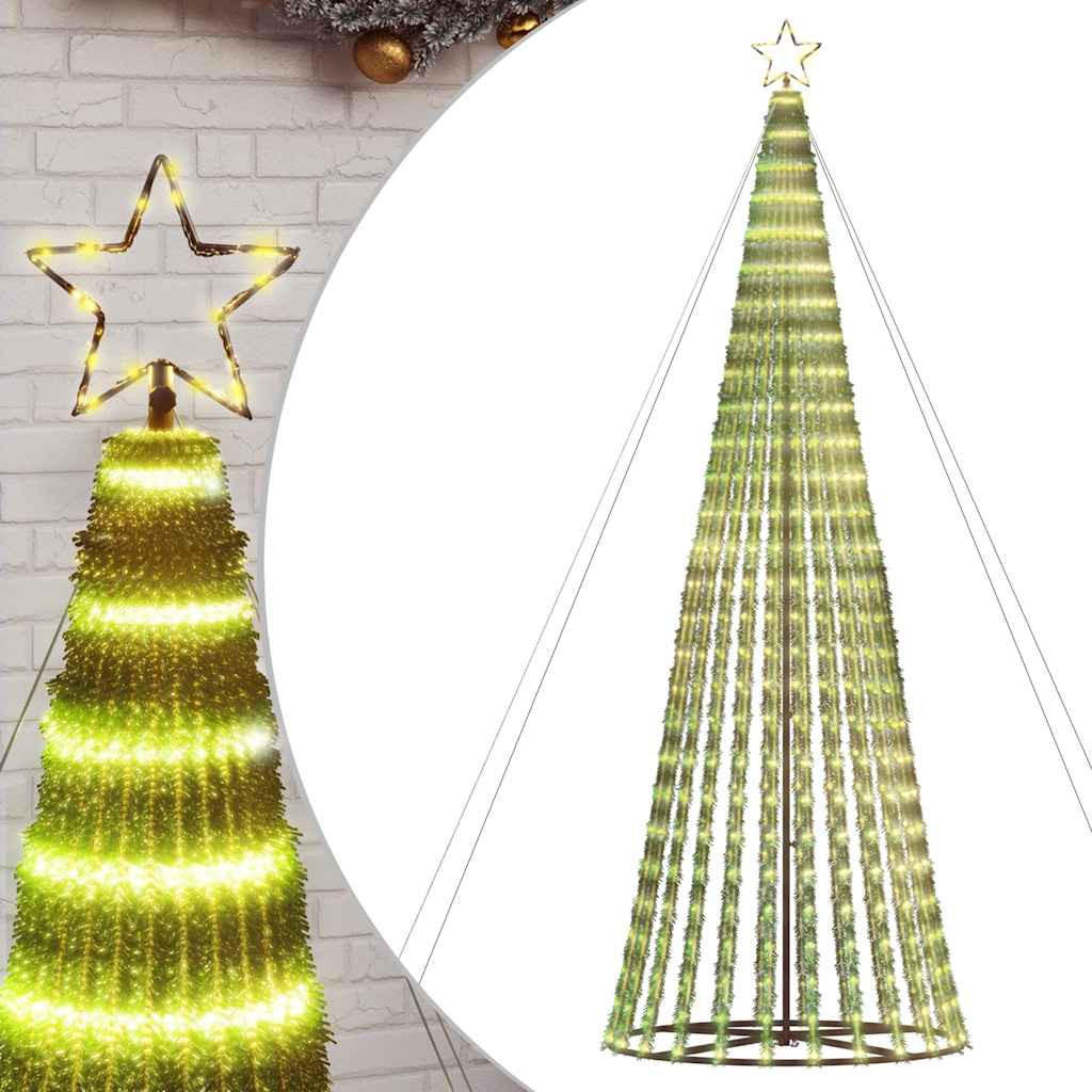 WEIHNACHTSBAUM LED 403 Cm Weiss Metall - Weiß, Metall (403cm) - vidaXL