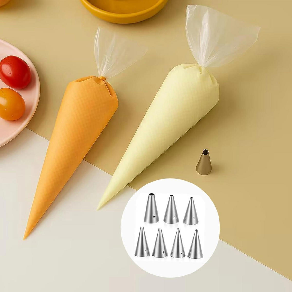SPRITZTÜLLEN Set 7-teilig Edelstahl rund - Silberfarben, Metall (1/1/1cm)