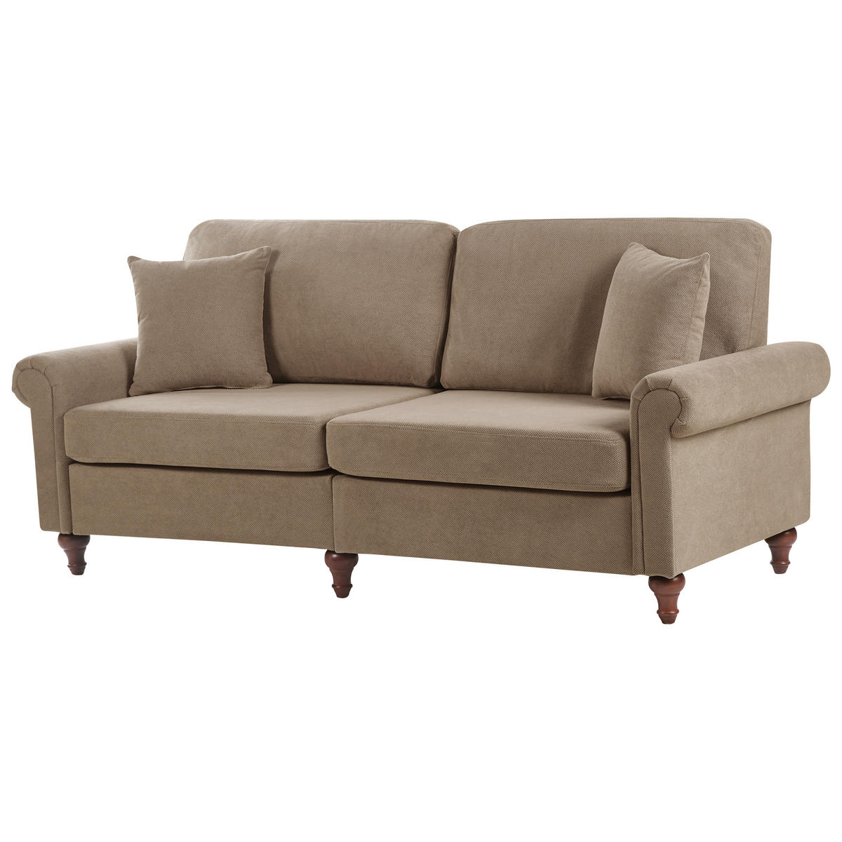 3-SITZER-SOFA Stoff Braun Ginnerup - Braun, Textil (195/84/76cm) - Beliani